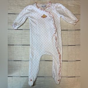 Pumpkin/ fall baby girl footie